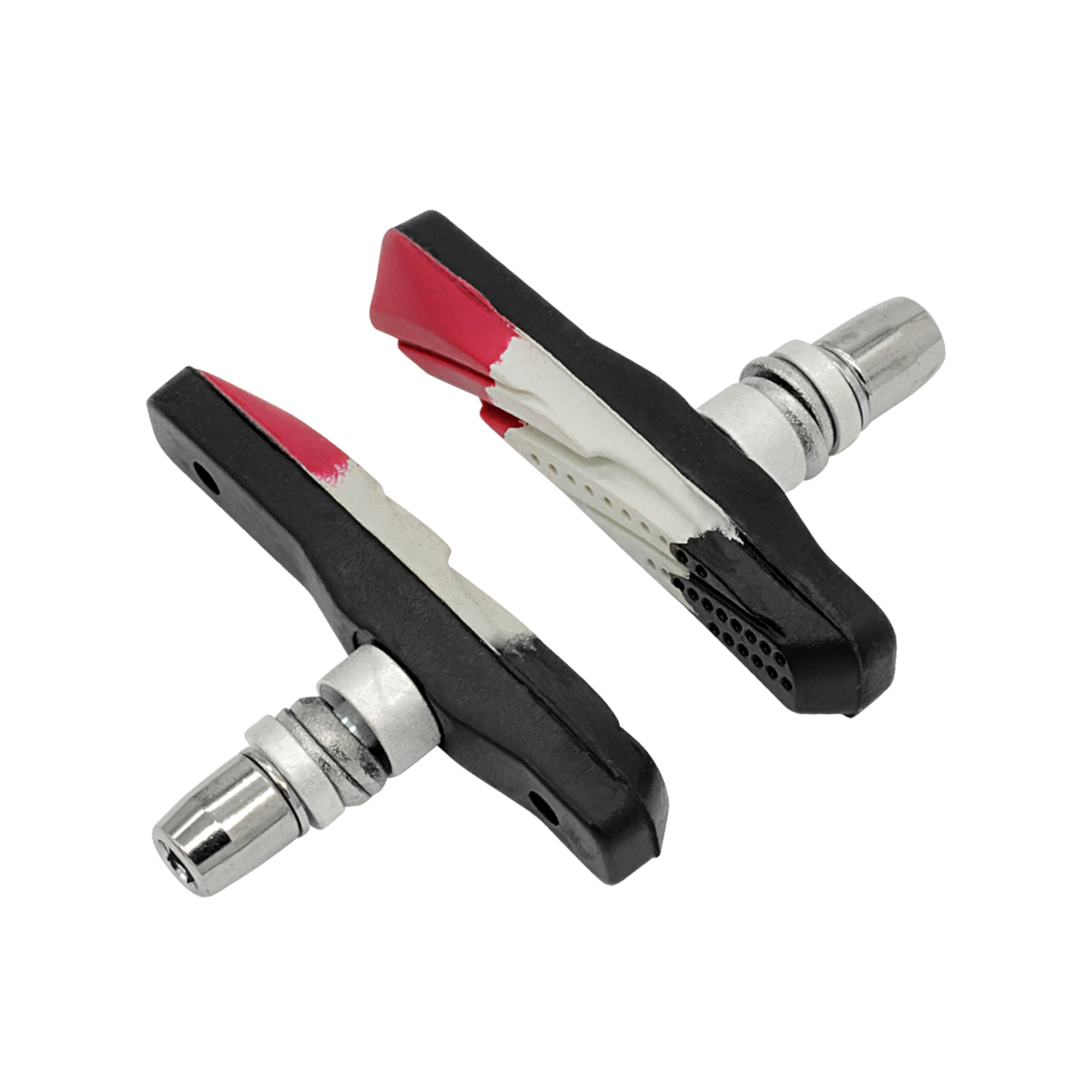 P4B V-Bremsschuhe SILENT STOP Airflow 2-3C in schwarz/grau/rot, 1 Paar